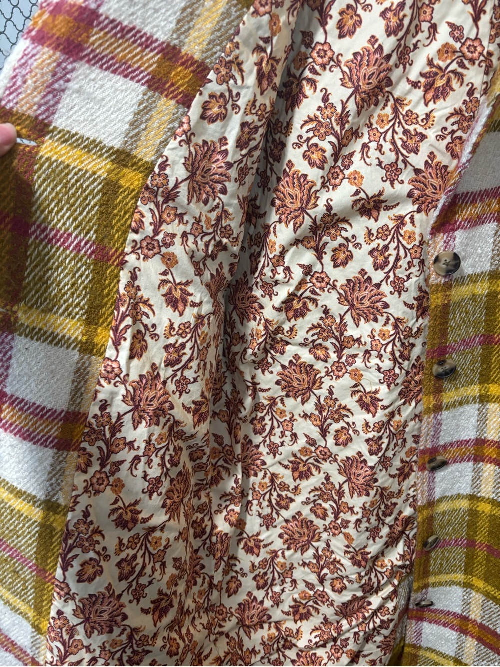 Sundance Doran Wool Coat Jacket Yellow Plaid Oversized Size M $248 - Picture 7 of 8